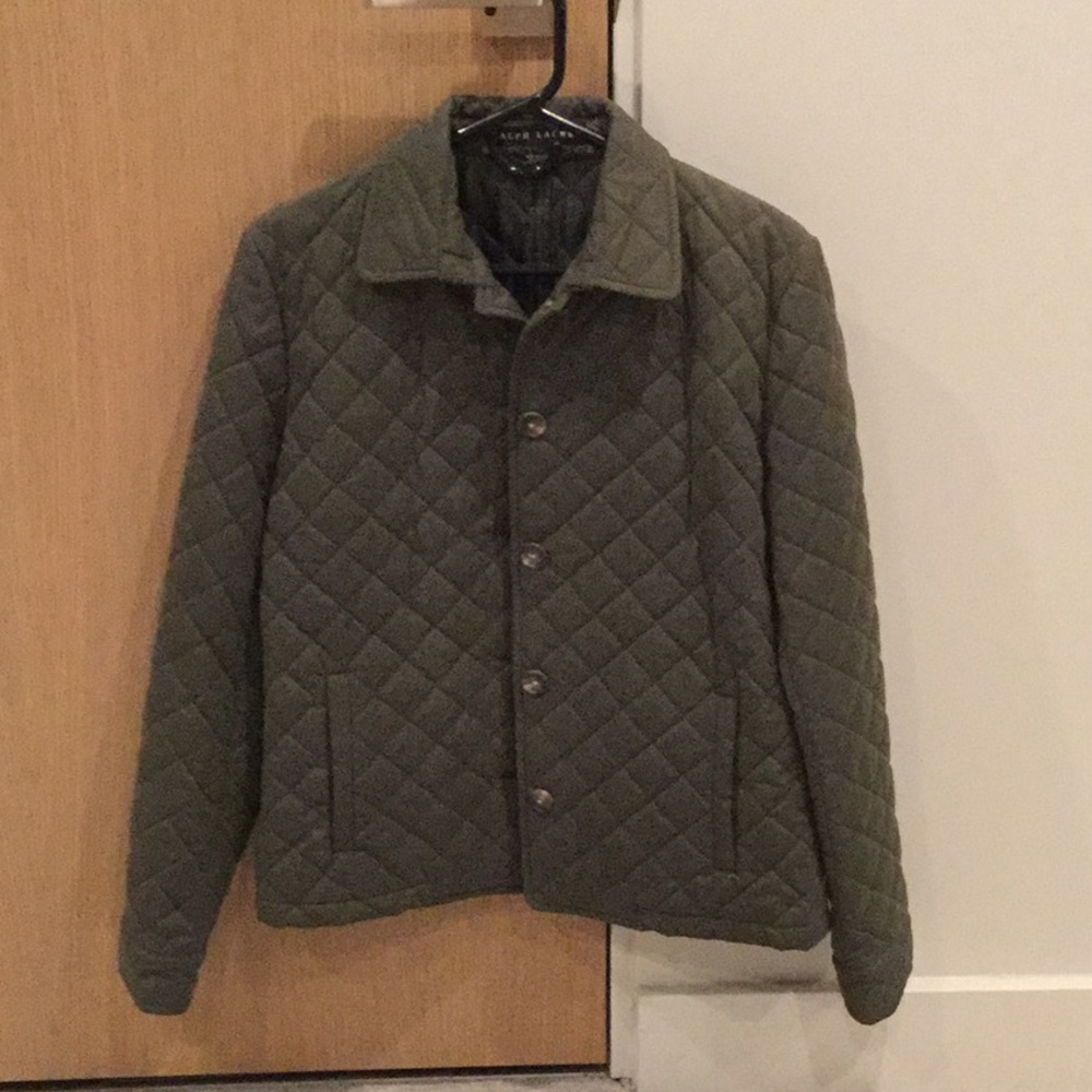 Green quilted jacket